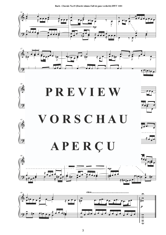 Product gallery: Page 4 of 4 Choral No.15 in D-Moll (Durch Adams Fall ist ganz verderbt) BWV 1101, , Solo Piano