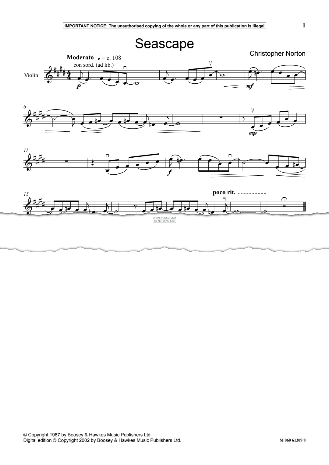 Produktgalerie: Seite 1 von 1 Seascape, Christopher Norton, Klavier, Violine