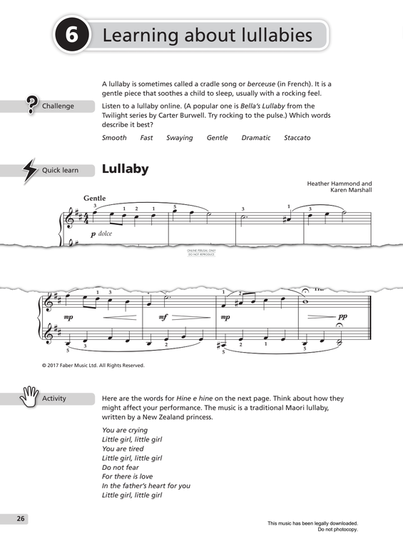 Produktgalerie: Seite 1 von 1 Lullaby, Heather Hammond, Klavier