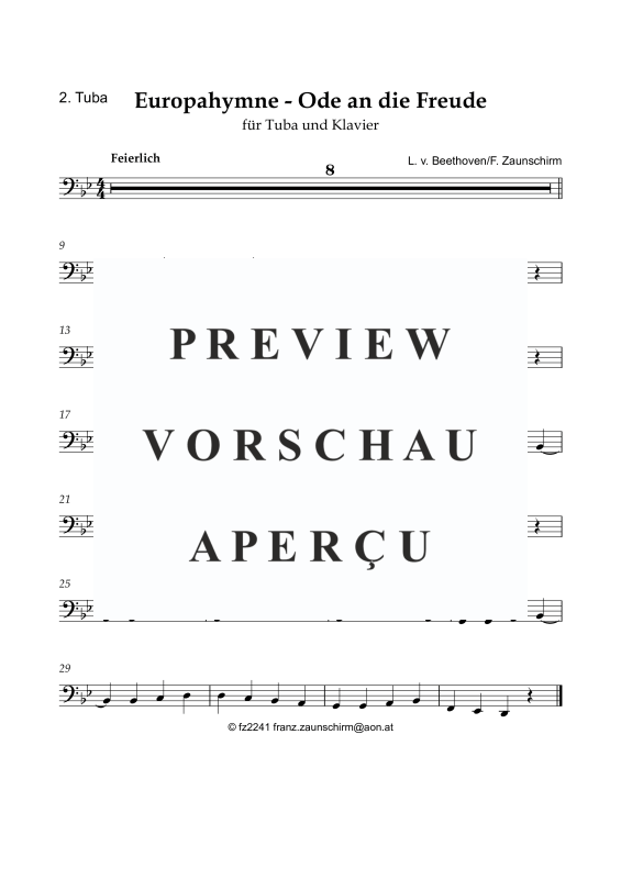 Product gallery: Page 8 of 10 Europahymne - Ode an die Freude, , Tuba and Piano