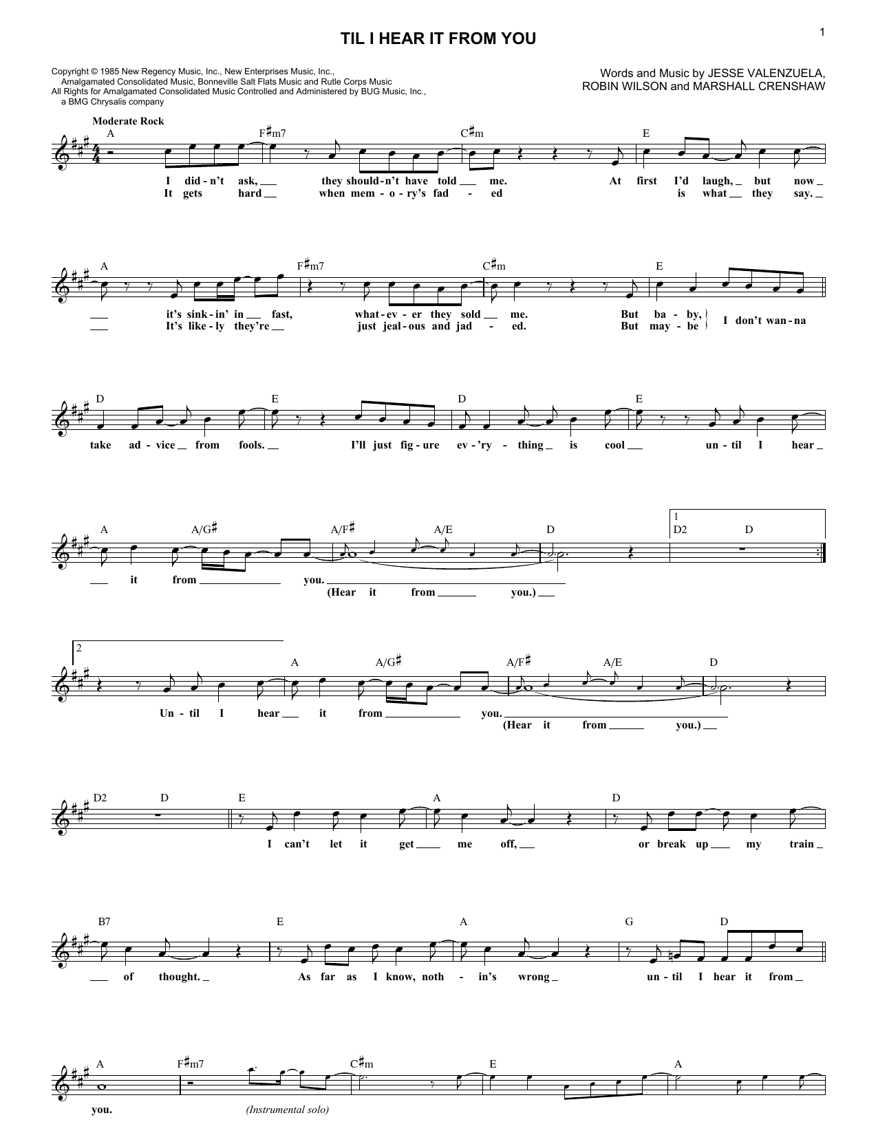 Produktgalerie: Seite 1 von 1 Til I Hear It From You, Gin Blossoms, Melodieinstrument