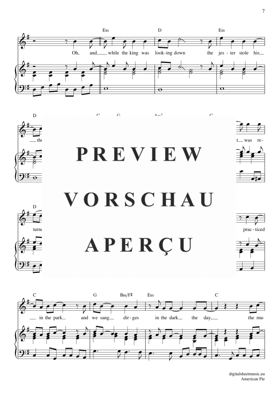 Product gallery: Page 8 of 11 American Pie , Mc Lean, Don, Piano and Voice