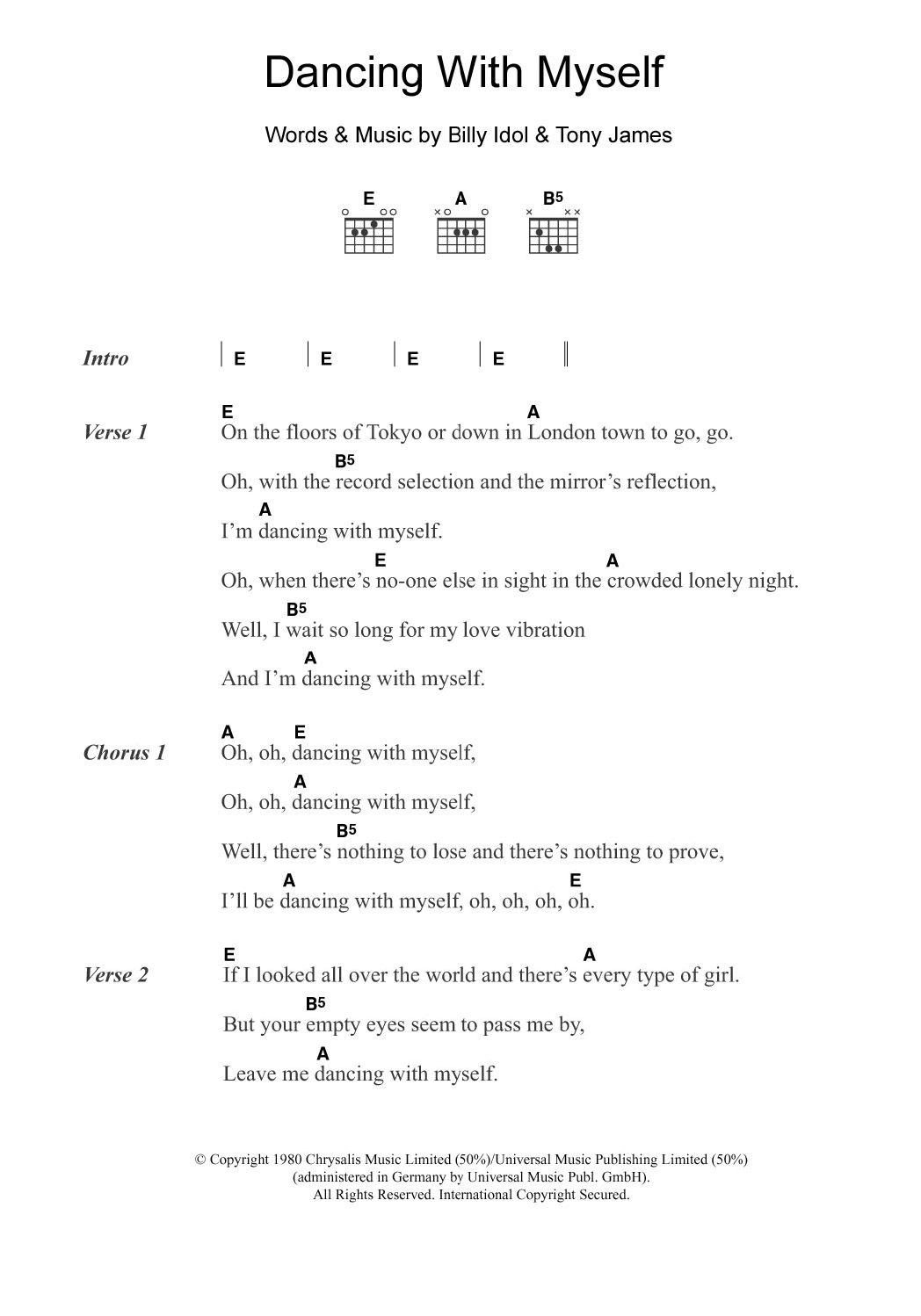 Produktgalerie: Seite 1 von 1 Dancing With Myself, Generation X, Gitarre