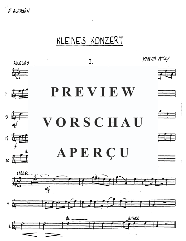 Produktgalerie: Seite 3 von 11 Kleines Konzert, , Alphorn in F und Streicher Quartett - Einzelstimmen