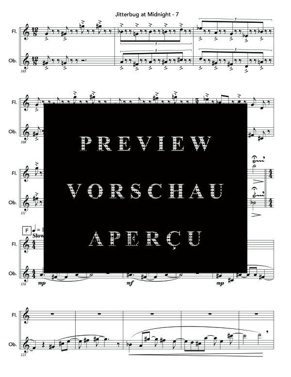 Product gallery: Page 11 of 11 Jitterbug at Midnight, , (woodwind duet flute and oboe)