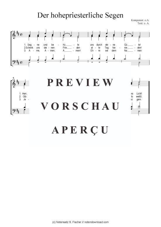Product picture to: Der hohepriesterliche Segen Das geistliche Volkslied