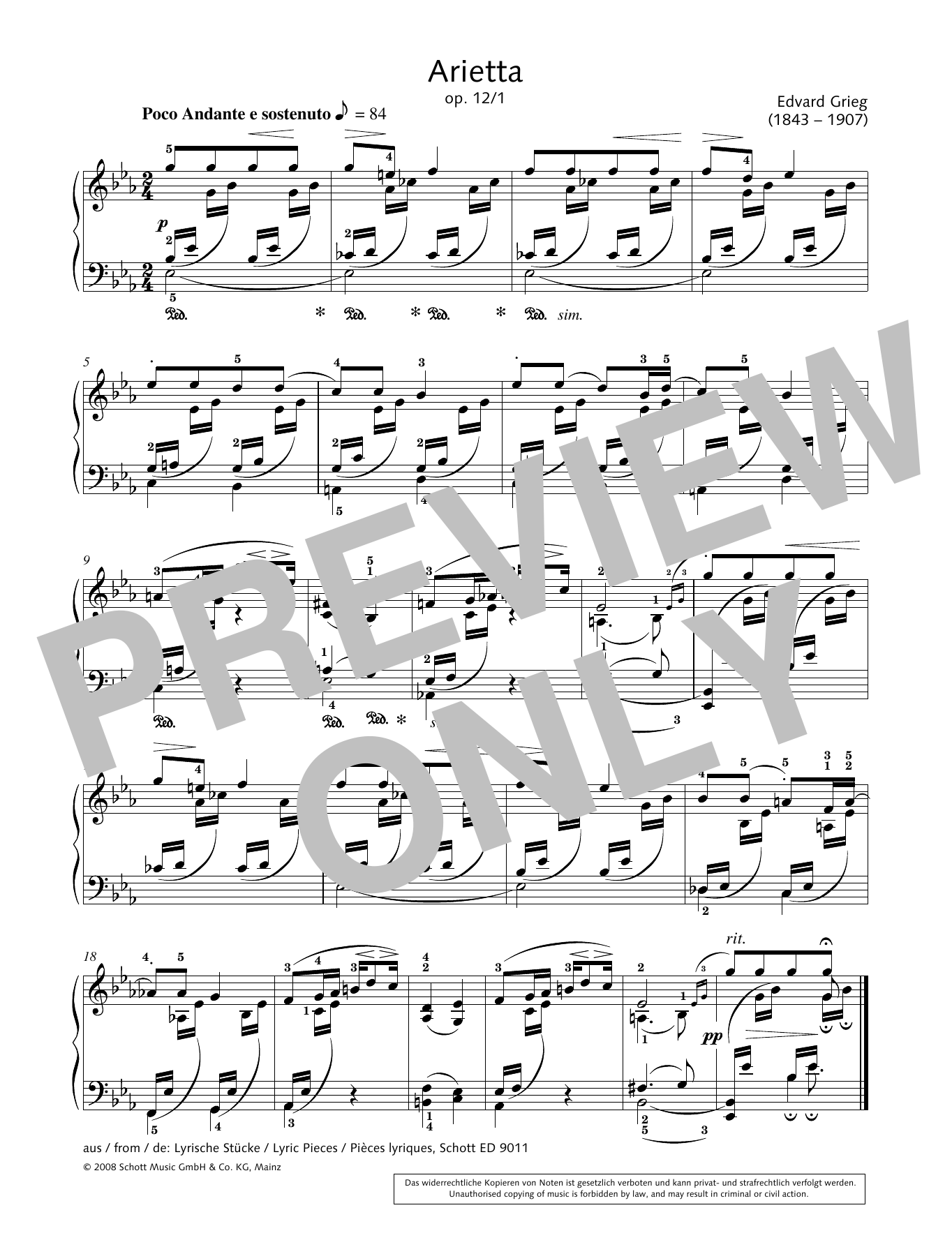 Product gallery: Page 1 of 1 Arietta, Edvard Grieg