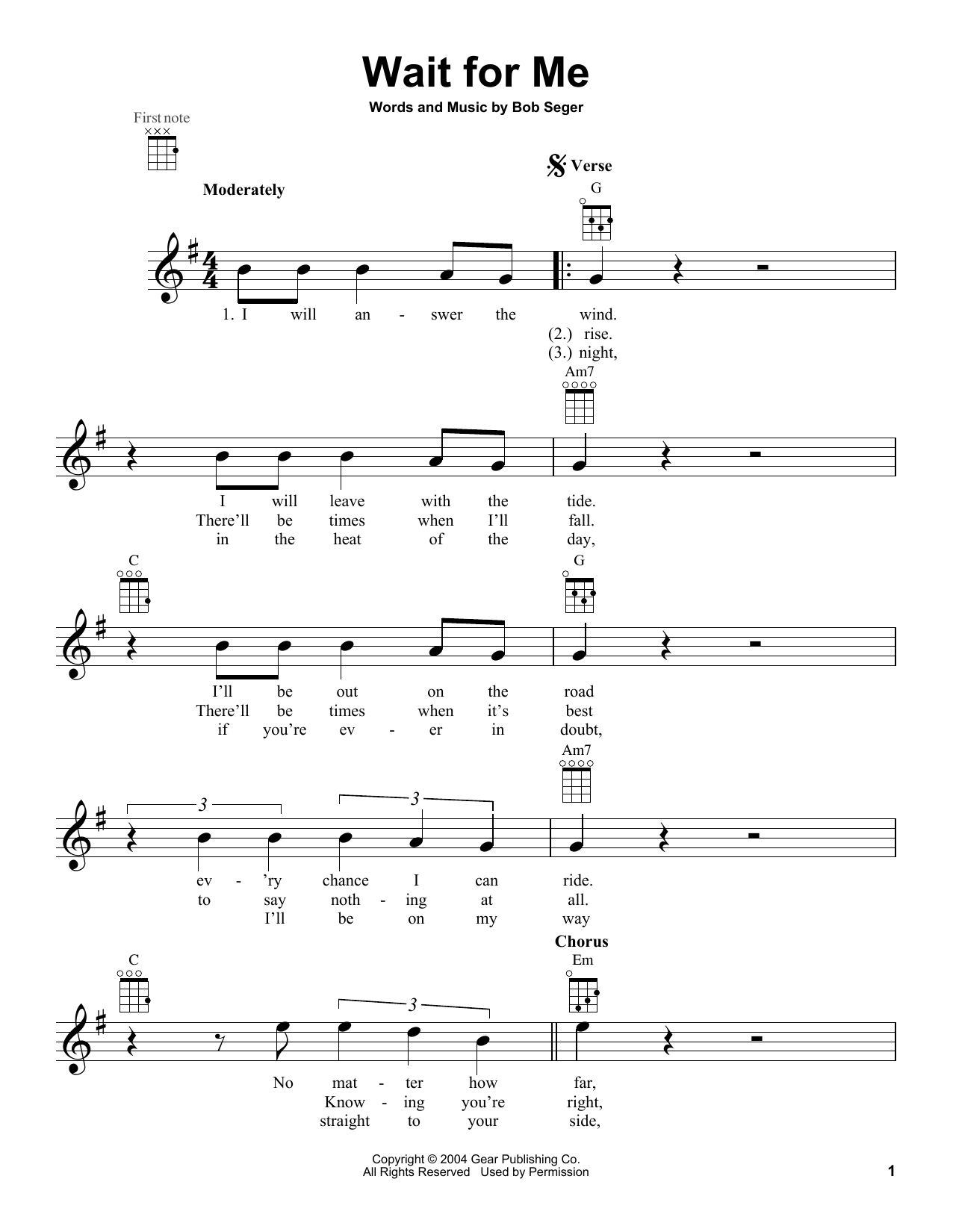 Product gallery: Page 1 of 1 Wait For Me, Bob Seger