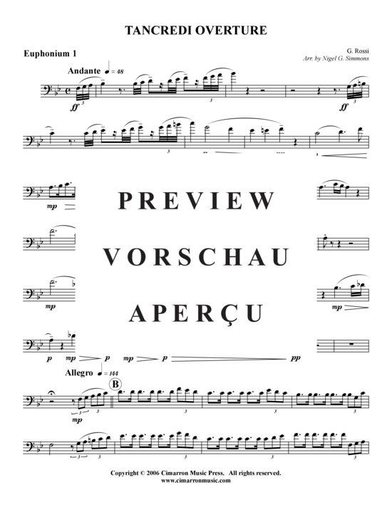 Product gallery: Page 10 of 21 Tancredi Ouvertüre , , (Tuba Quartet: 2x Baritone, 2xTuba)