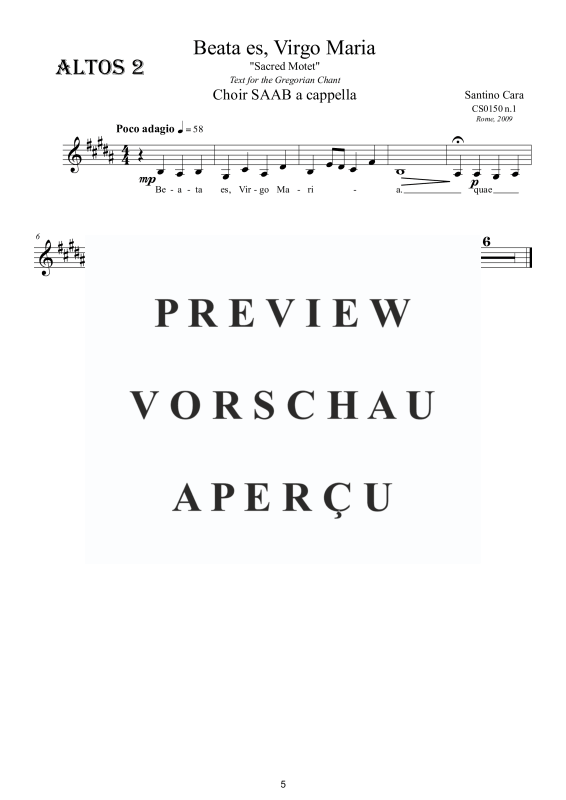 Product gallery: Page 6 of 7 Beata es, Virgo Maria, , Mixed Choir Saab