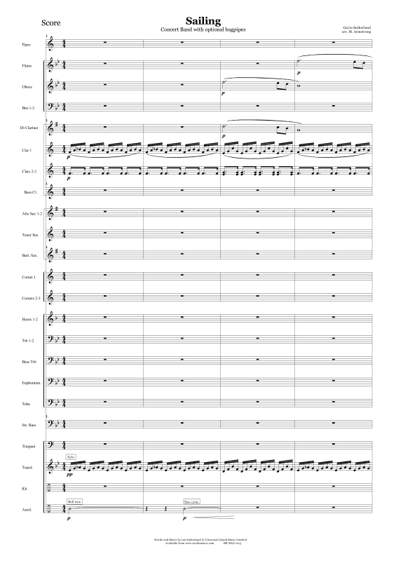 Produktgalerie: Seite 1 von 11 Sailing arr. for concert band and optional pipes, , Concert Band und Dudelsack Solo