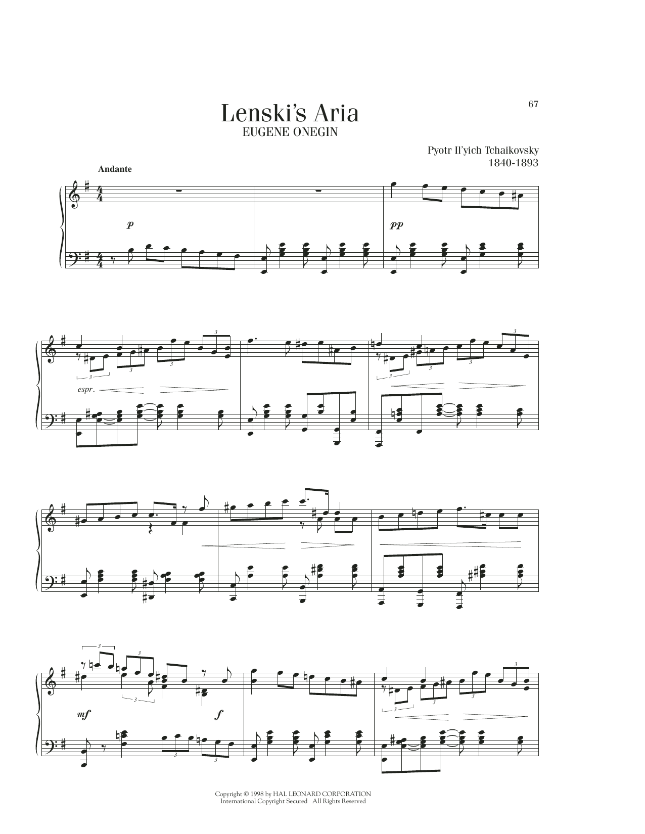 Produktbild zu: Lenski's Aria