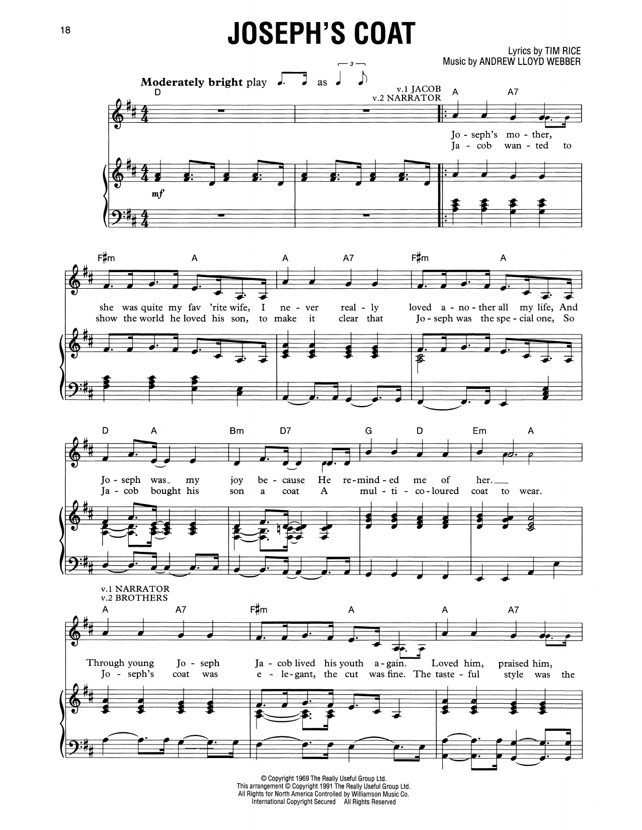 Produktgalerie: Seite 1 von 1 Joseph's Coat (from Joseph And The Amazing Technicolor Dreamcoat), Andrew Lloyd Webber, Gesang, Klavier