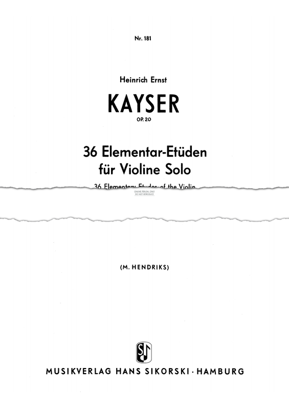 Produktgalerie: Seite 1 von 1 36 Elementary Etudes, Kayser Heinrich Ernst, Violine