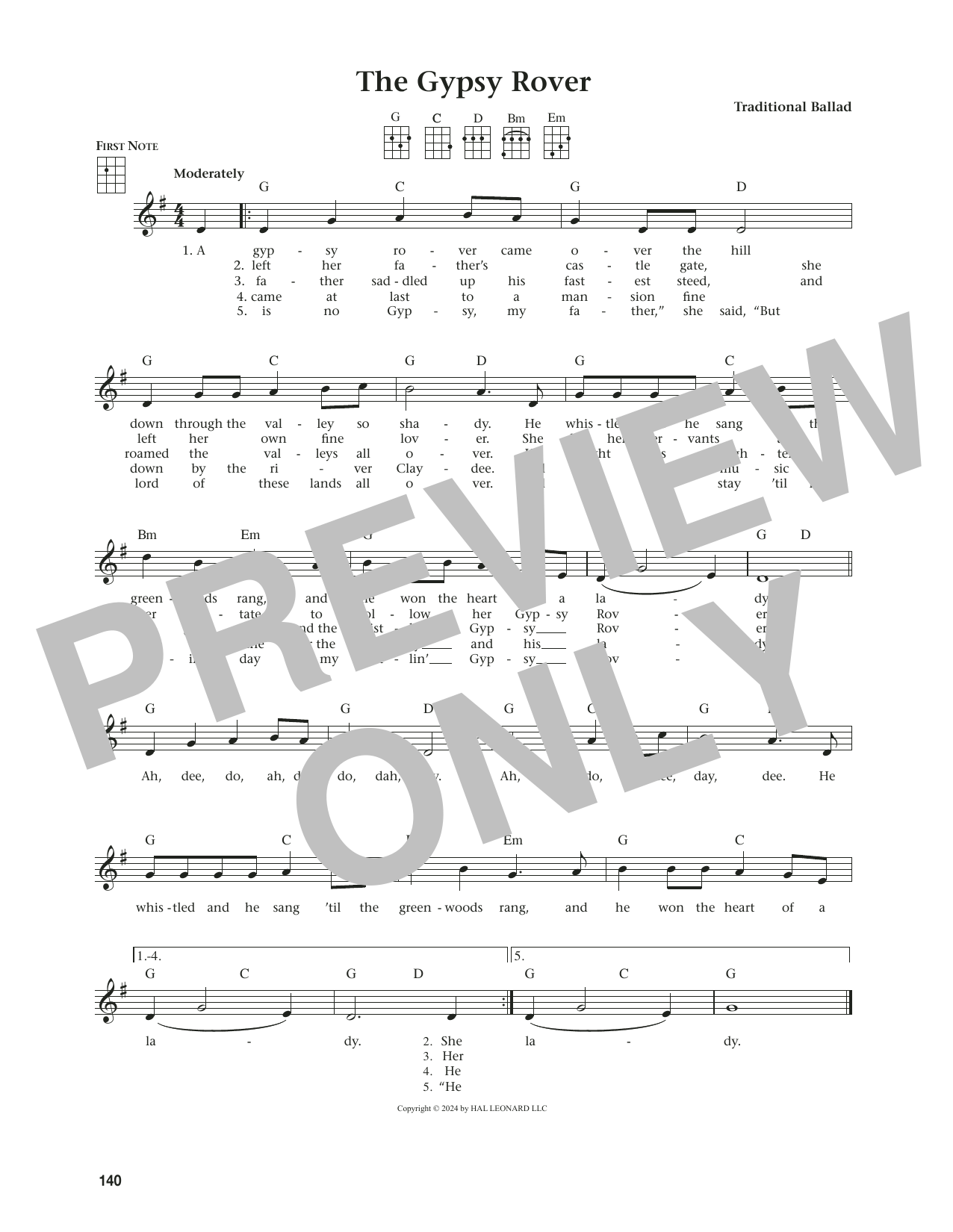Produktgalerie: Seite 1 von 1 The Gypsy Rover (from The Daily Ukulele) (arr. Jim Beloff), Traditional Ballad, Ukulele