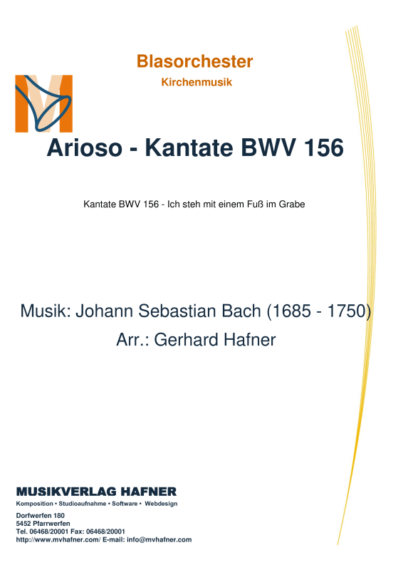 Product picture to: Arioso - Kantate BWV 156