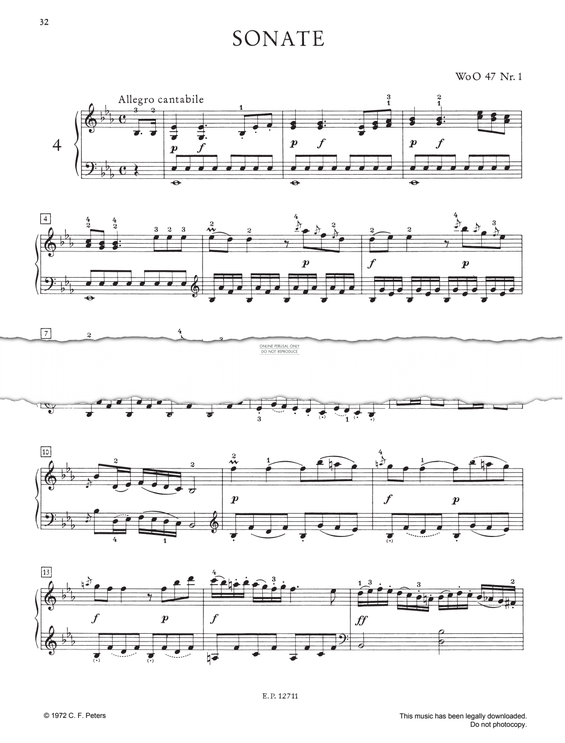 Produktgalerie: Seite 1 von 1 Piano Sonata WoO 47, Nr. 1, Ludwig van Beethoven, Klavier