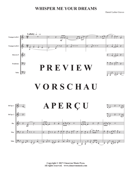 Produktgalerie: Seite 3 von 17 Whisper Me Your Dreams , , (Blechbläserquintett)