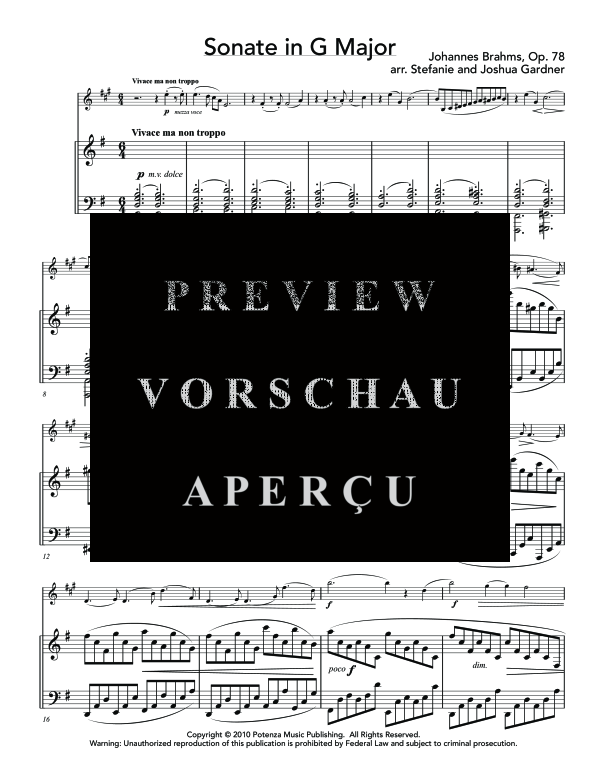 Product gallery: Page 5 of 11 Sonate in G Major, Op. 78, , (clarinet in Bb and piano)
