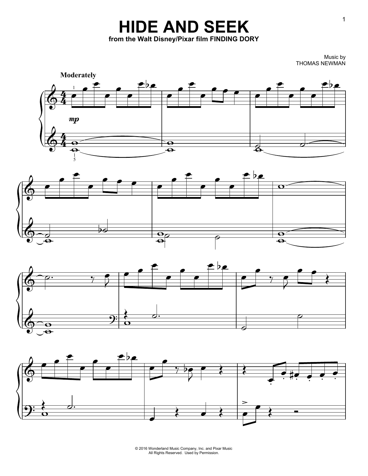 Produktbild zu: Hide And Seek (from Finding Dory)