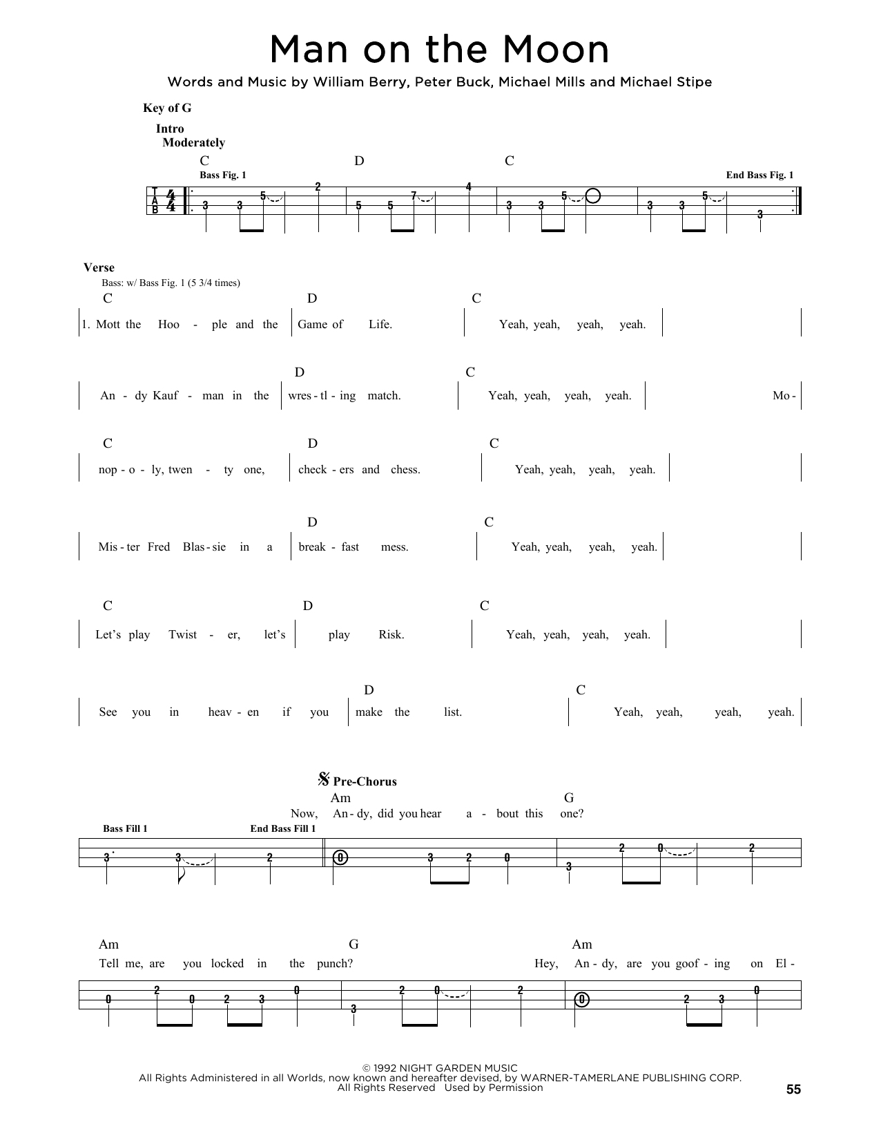 Produktgalerie: Seite 1 von 1 Man On The Moon, R.E.M., E-Bass, Gitarre