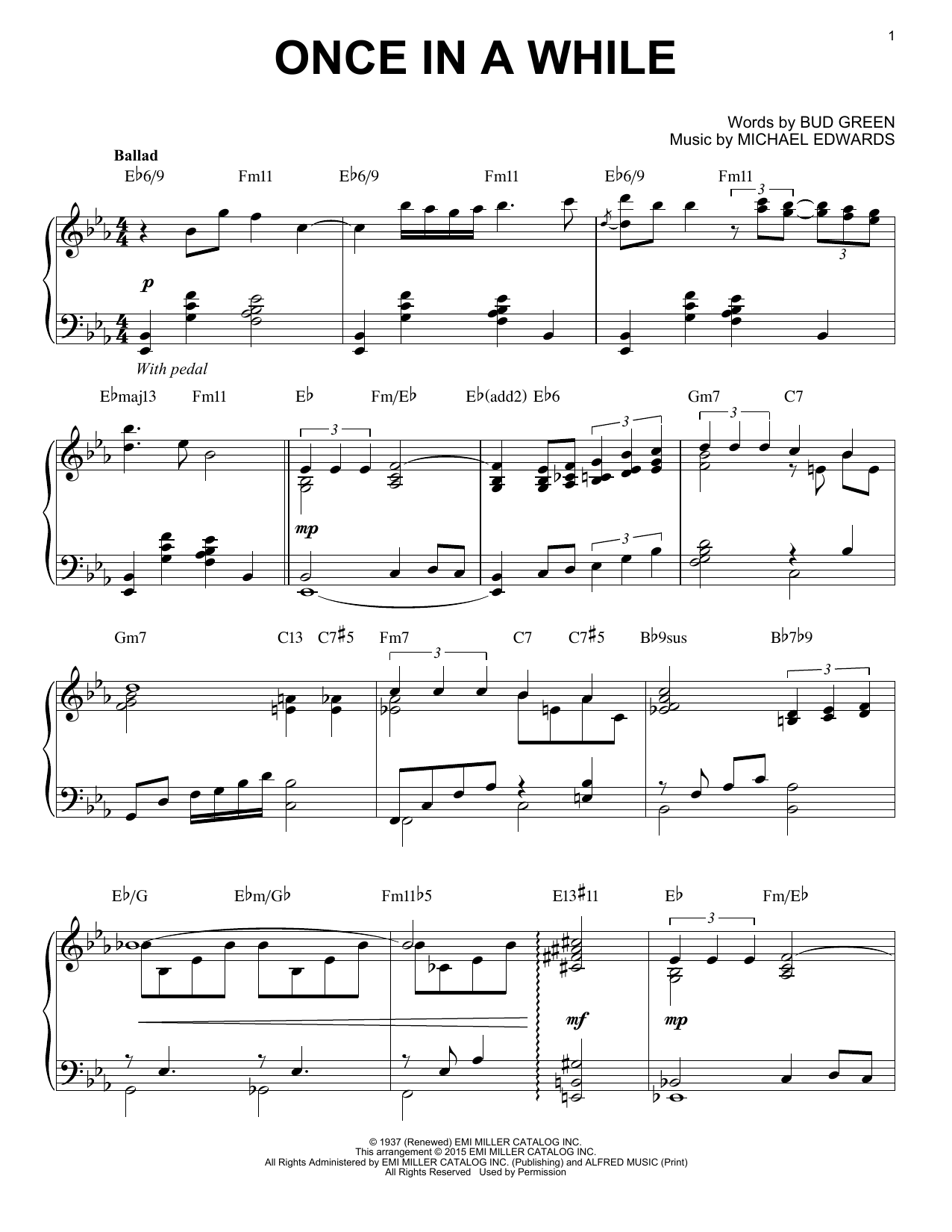 Product gallery: Page 1 of 1 Once In A While [Jazz version] (arr. Brent Edstrom), Michael Edwards