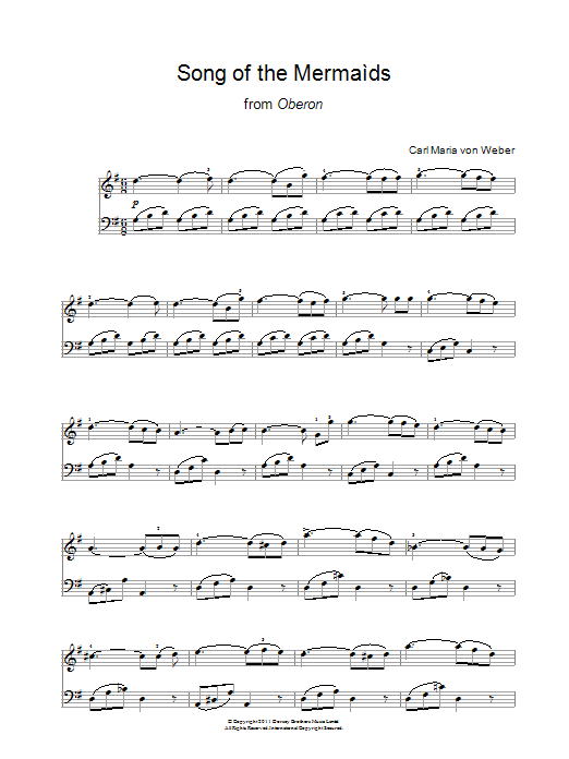 Product gallery: Page 1 of 1 Song Of The Mermaids (from Oberon), Carl Maria von Weber