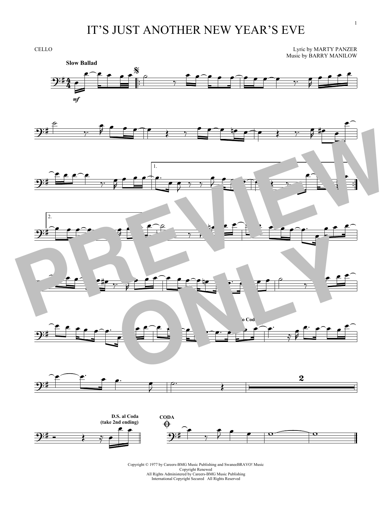 Produktgalerie: Seite 1 von 1 It's Just Another New Year's Eve, Barry Manilow, Violoncello