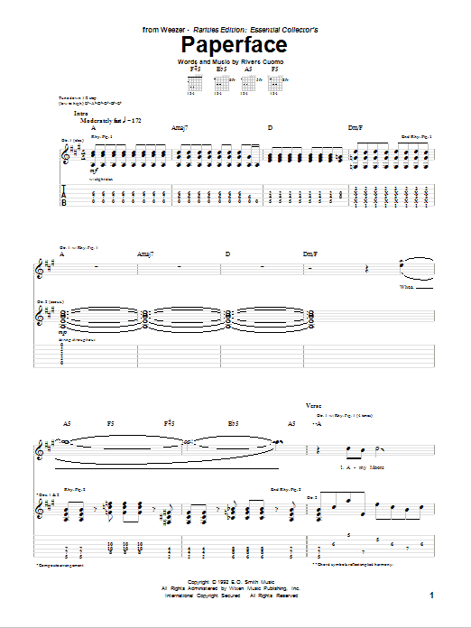 Produktgalerie: Seite 1 von 1 Paperface, Weezer, Gitarre