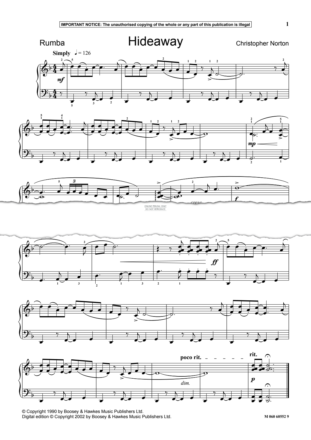 Produktgalerie: Seite 1 von 1 Hideaway, Christopher Norton, Klavier