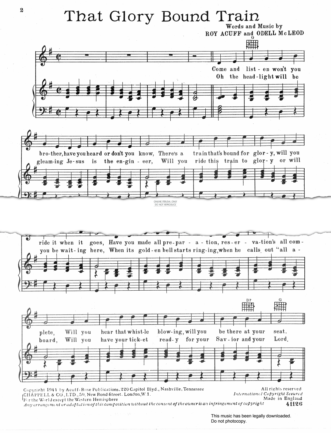 Product gallery: Page 1 of 1 That Glory Bound Train, Roy Acuff