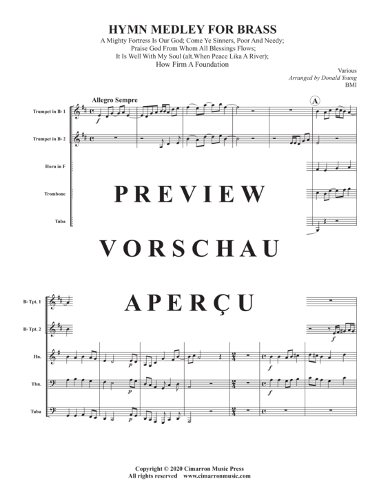 Produktgalerie: Seite 3 von 17 Hymn Medley for Brass , , (Blechbläser Quintett)
