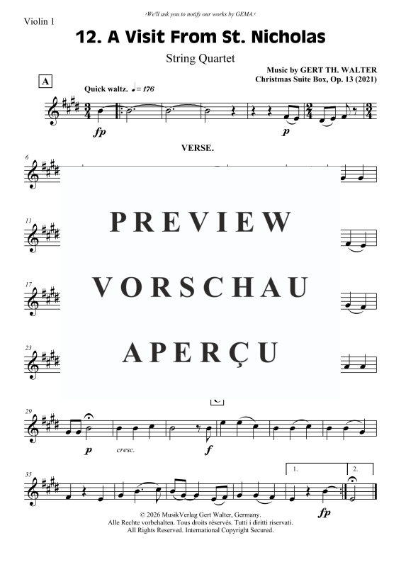 Produktgalerie: Seite 5 von 10 A Visit From St. Nicholas, , Streicher Quartett