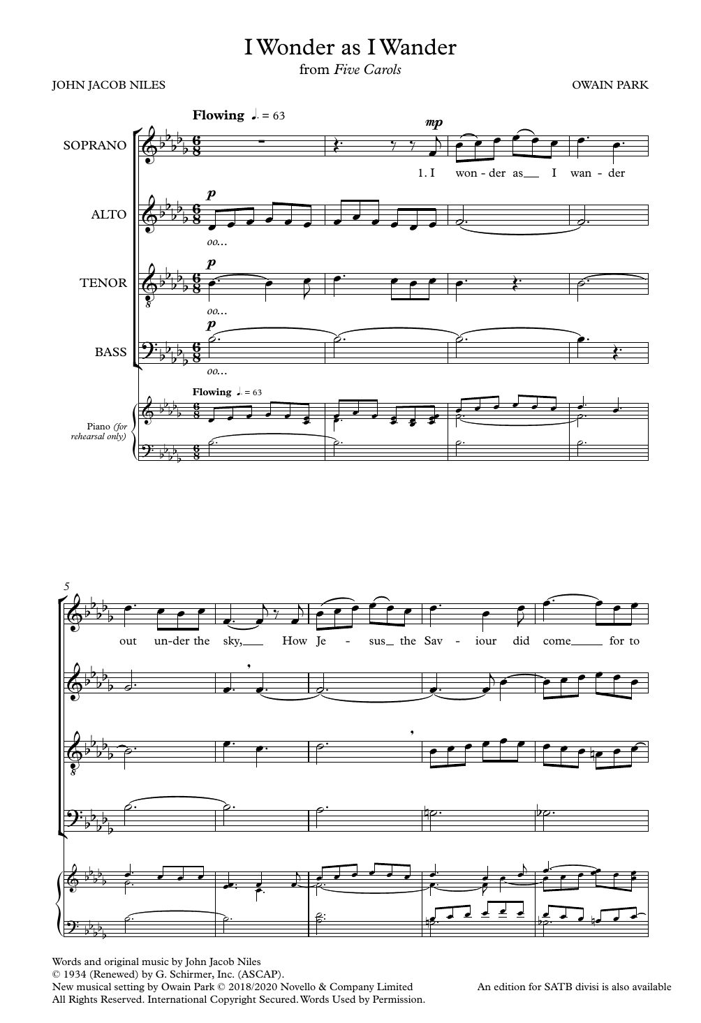 Produktgalerie: Seite 1 von 1 I Wonder As I Wander, Owain Park, Chor