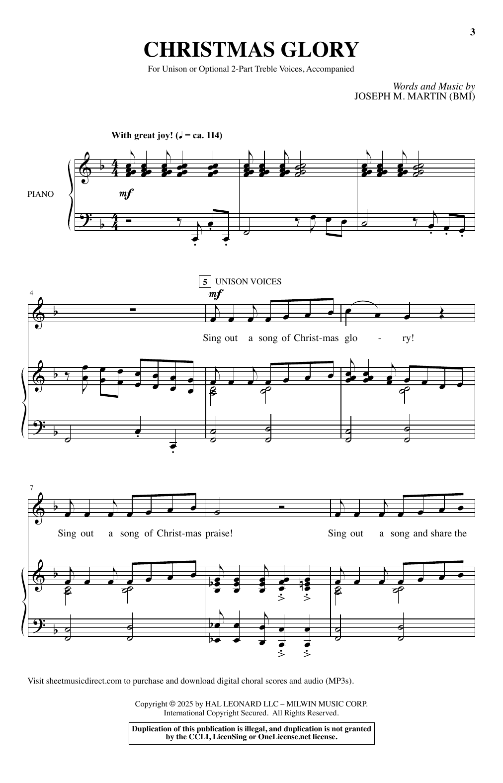 Product gallery: Page 1 of 1 Christmas Glory, Joseph M. Martin