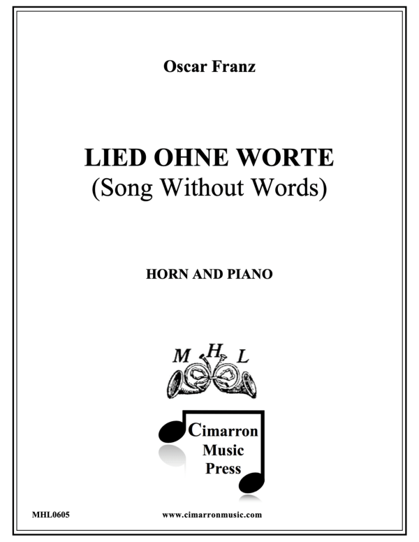 cover: Lied Ohne Worte, Op. 2, , Horn In F and Piano