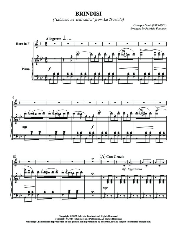 gallery: Brindisi (Drinking Song), , (horn in F and piano)
