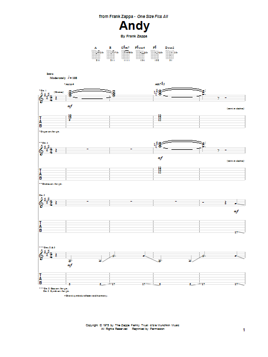 Product gallery: Page 1 of 1 Andy, Frank Zappa