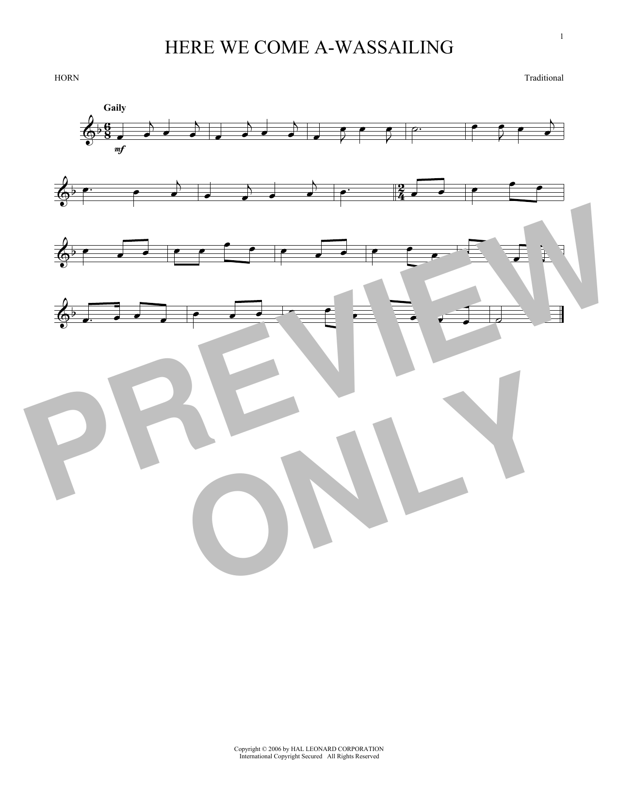 Produktgalerie: Seite 1 von 1 Here We Come A-Wassailing, Traditional, Horn