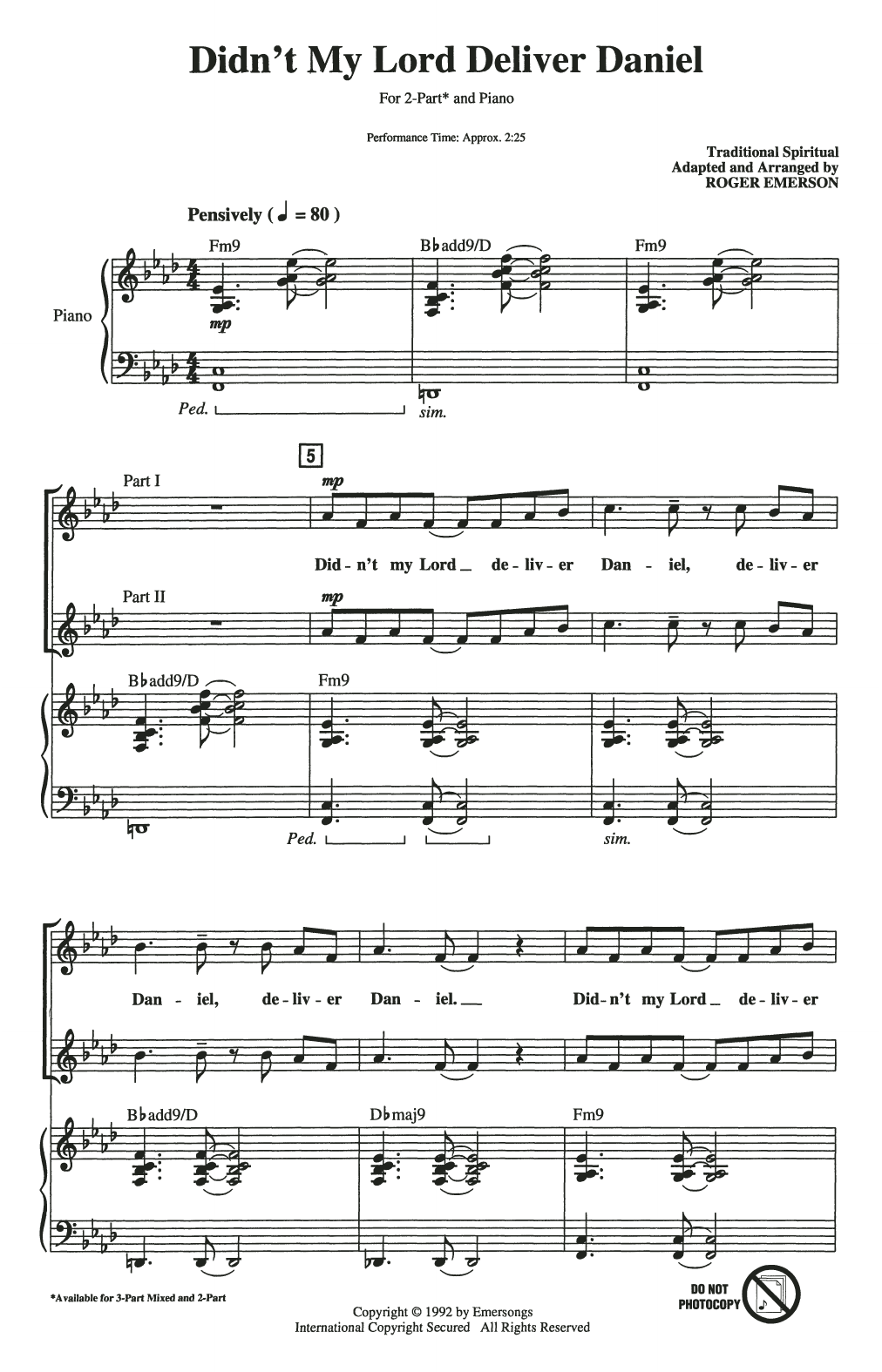 Product picture to: Didn't My Lord Deliver Daniel (arr. Roger Emerson)