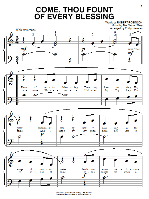 Product picture to: Come, Thou Fount of Every Blessing (arr. Phillip Keveren)