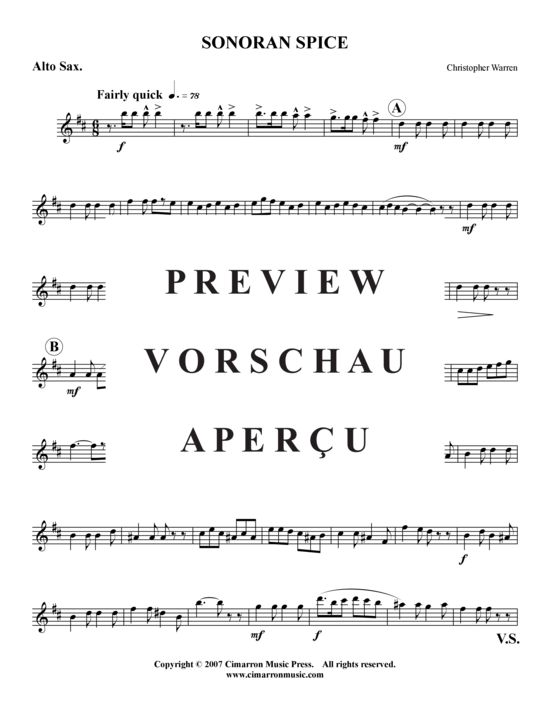 Product gallery: Page 7 of 18 Sonoran Spice , , (Saxophone quartet SATB)