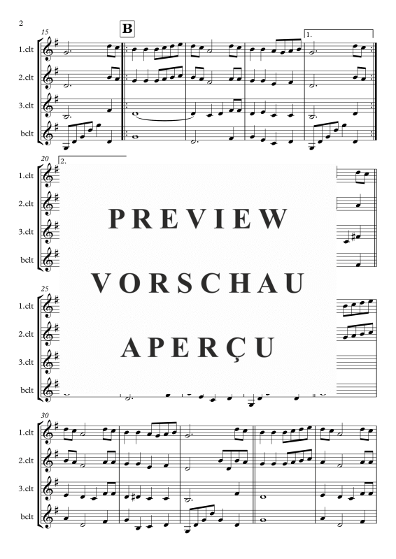 Produktgalerie: Seite 3 von 8 Guter Mond du gehst so stille, , Klarinettenquartett