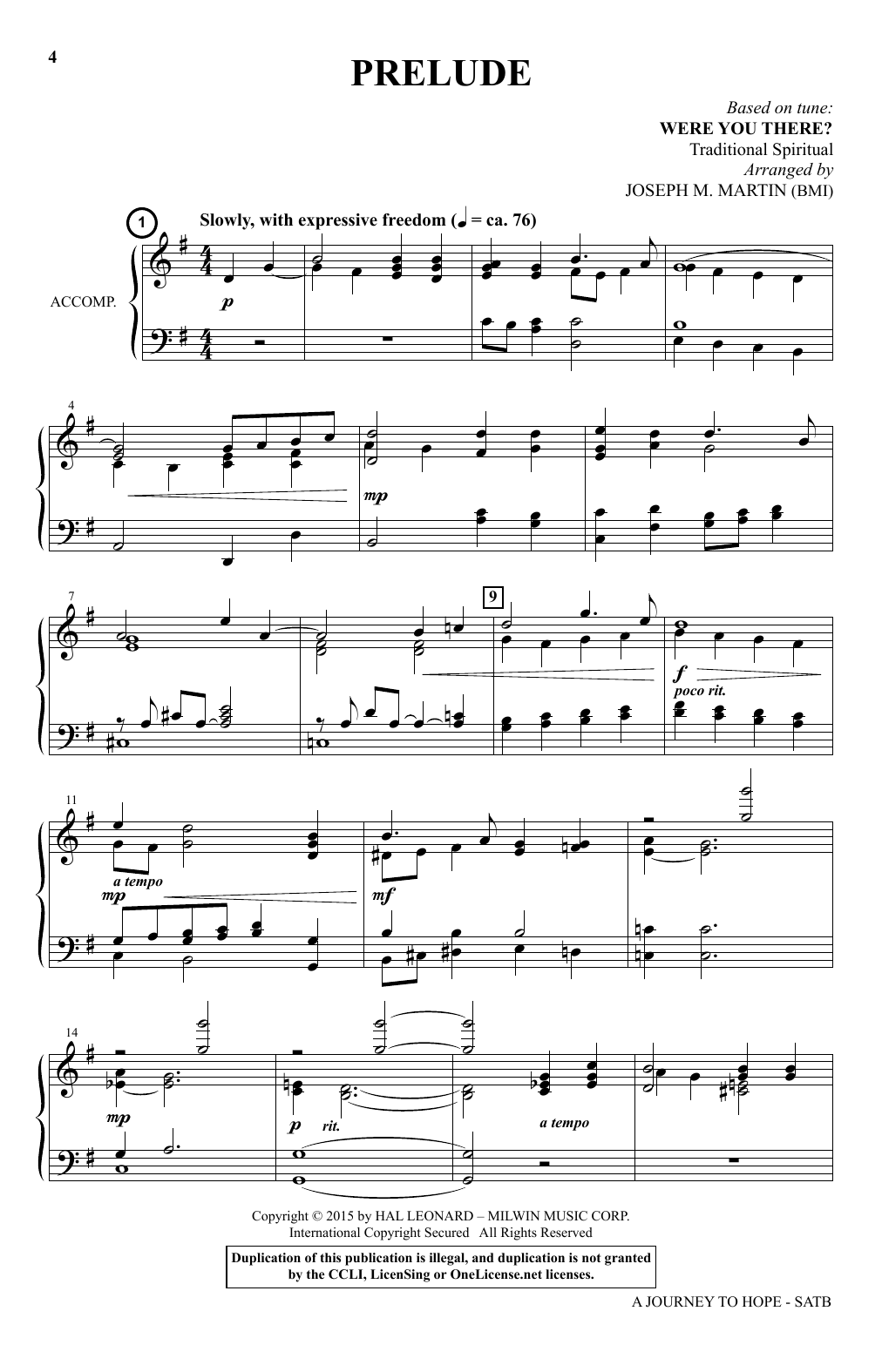 Product picture to: A Journey To Hope (A Cantata Inspired By Spirituals)