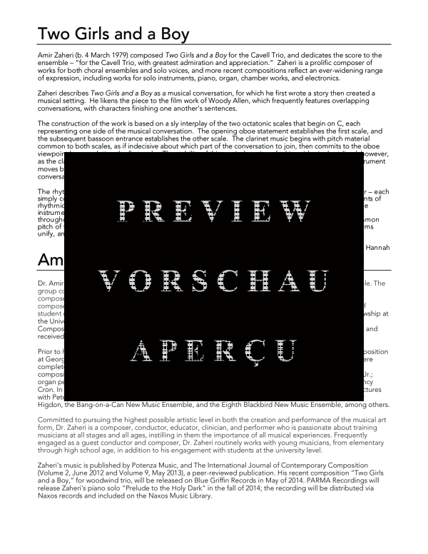 Product gallery: Page 4 of 11 Two Girls and a Boy, , (woodwind trio oboe, clarinet and bassoon)