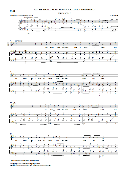 Product picture to:  He Shall Feed His Flock Like A Shepherd - George Frideric Handel