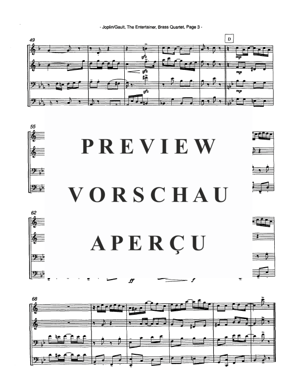 Produktgalerie: Seite 5 von 10 The Entertainer, , Blechbläser Quartett