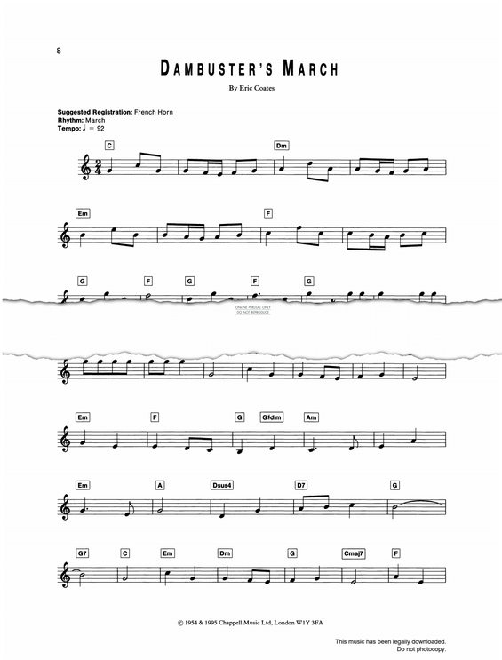 Produktgalerie: Seite 1 von 1 Dambusters March, Eric Coates, Keyboard