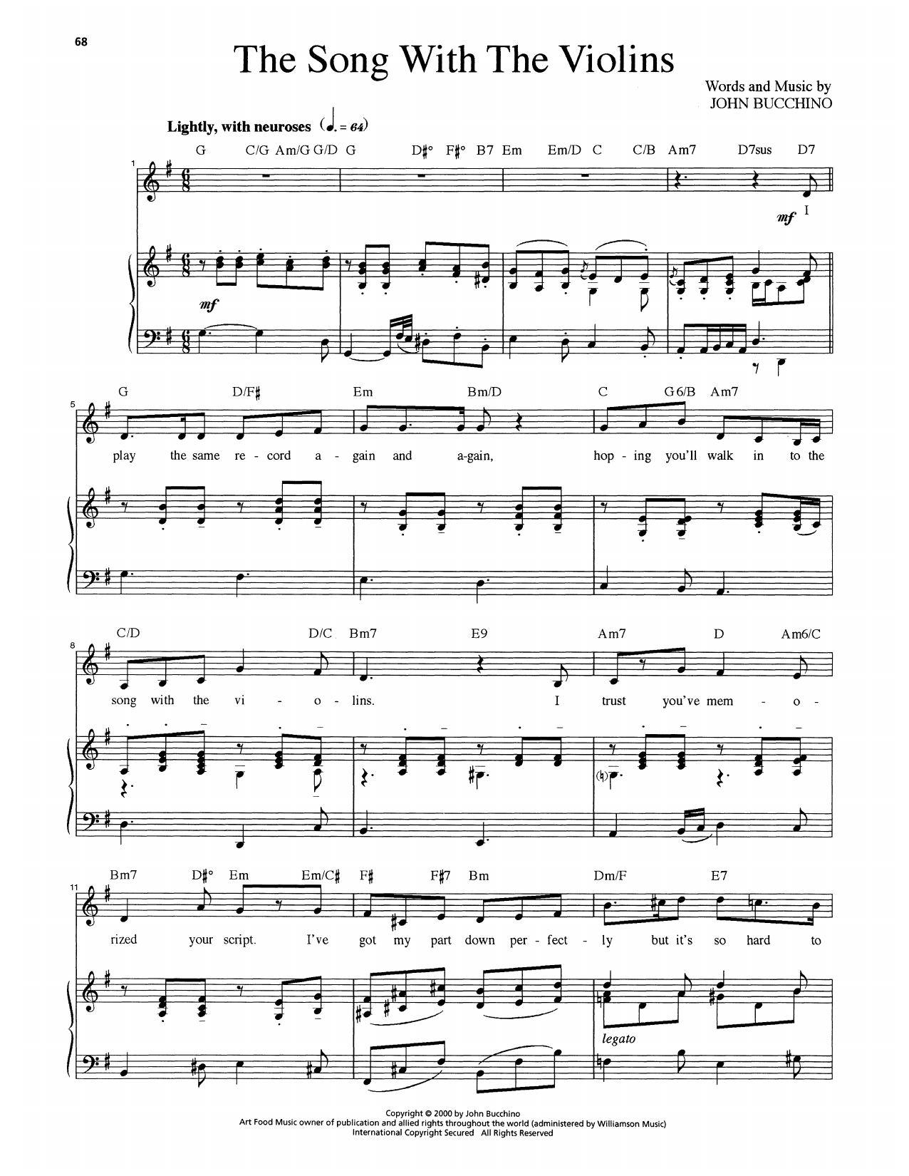 Produktgalerie: Seite 1 von 1 The Song With The Violins, John Bucchino, Gesang, Klavier