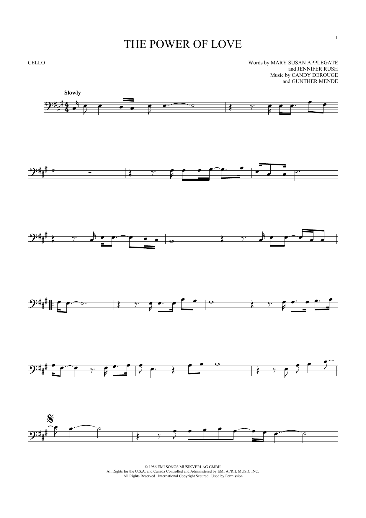 Produktgalerie: Seite 1 von 1 The Power Of Love, Air Supply, Violoncello